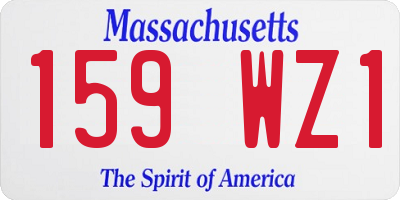 MA license plate 159WZ1