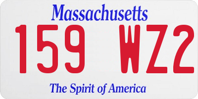 MA license plate 159WZ2
