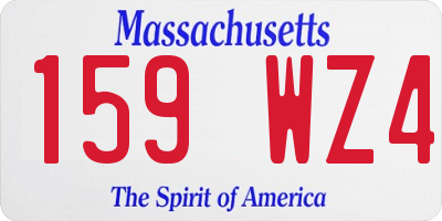 MA license plate 159WZ4
