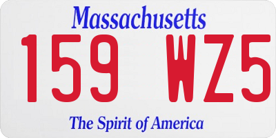 MA license plate 159WZ5