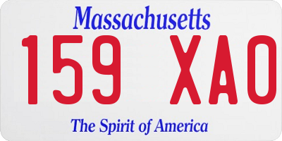MA license plate 159XA0
