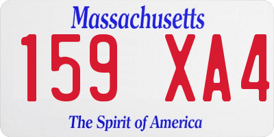 MA license plate 159XA4