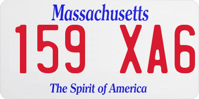 MA license plate 159XA6