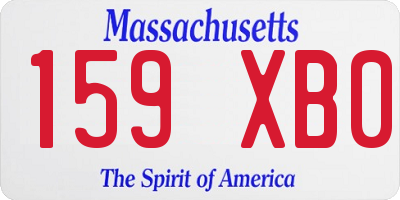 MA license plate 159XB0