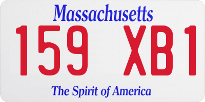 MA license plate 159XB1