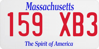 MA license plate 159XB3