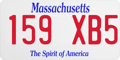 MA license plate 159XB5