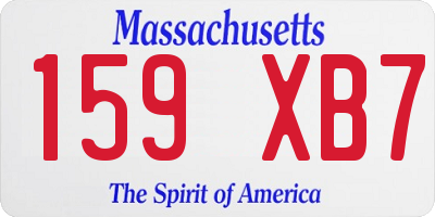 MA license plate 159XB7