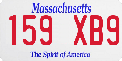 MA license plate 159XB9