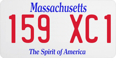MA license plate 159XC1