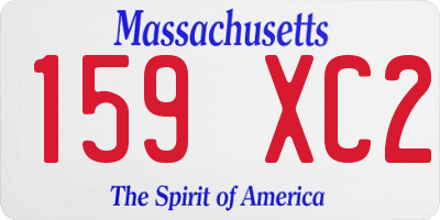 MA license plate 159XC2