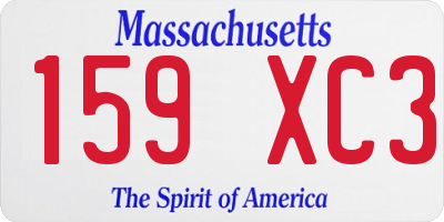 MA license plate 159XC3