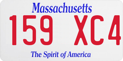 MA license plate 159XC4