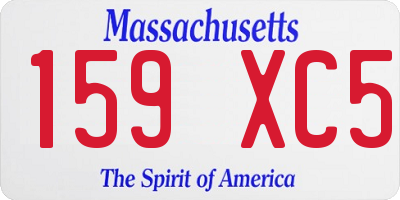 MA license plate 159XC5