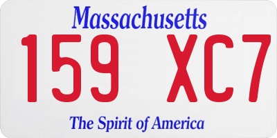 MA license plate 159XC7