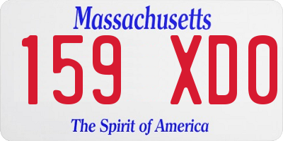 MA license plate 159XD0