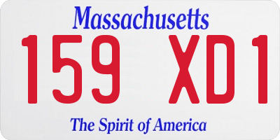 MA license plate 159XD1