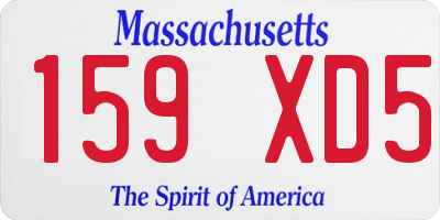 MA license plate 159XD5