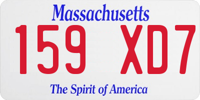 MA license plate 159XD7