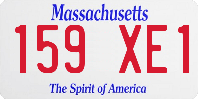 MA license plate 159XE1