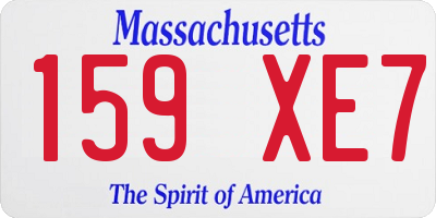 MA license plate 159XE7
