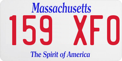 MA license plate 159XF0