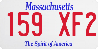 MA license plate 159XF2