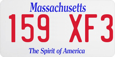 MA license plate 159XF3