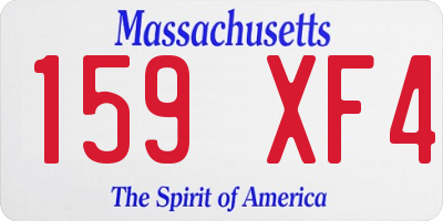 MA license plate 159XF4