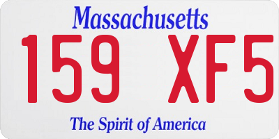 MA license plate 159XF5