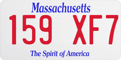 MA license plate 159XF7