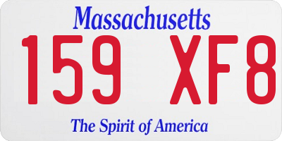 MA license plate 159XF8