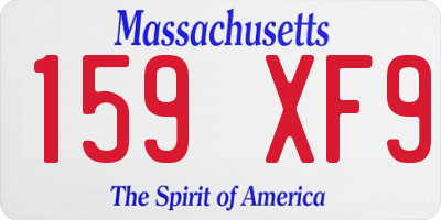 MA license plate 159XF9
