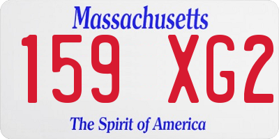 MA license plate 159XG2