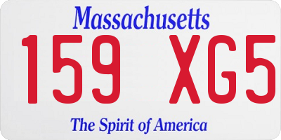 MA license plate 159XG5