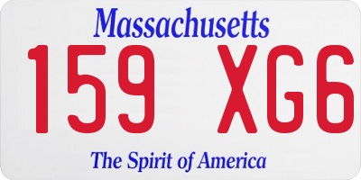 MA license plate 159XG6