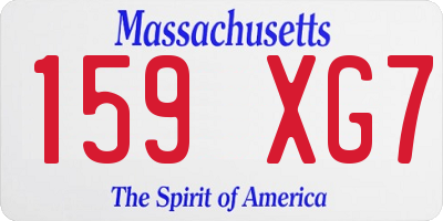 MA license plate 159XG7