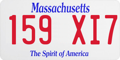 MA license plate 159XI7