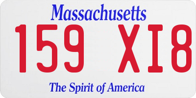 MA license plate 159XI8