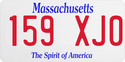 MA license plate 159XJ0