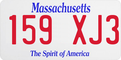 MA license plate 159XJ3