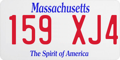 MA license plate 159XJ4