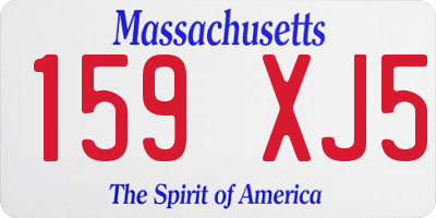 MA license plate 159XJ5