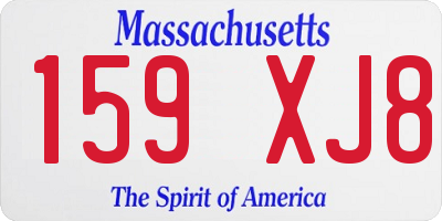 MA license plate 159XJ8