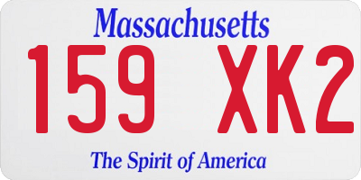 MA license plate 159XK2