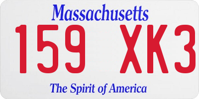MA license plate 159XK3