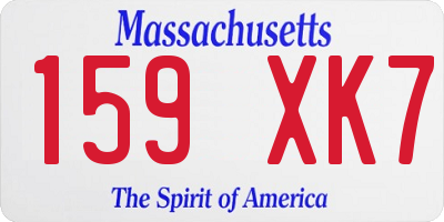 MA license plate 159XK7