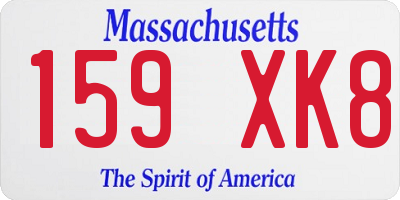 MA license plate 159XK8