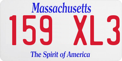 MA license plate 159XL3