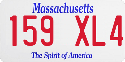 MA license plate 159XL4